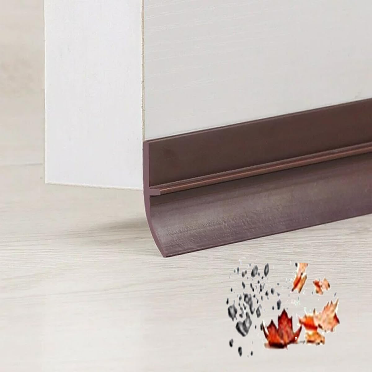 US19841 Meter Under Door Sweep Weather Stripping Bottom Seal Strip Draft Stopper Window Seal Strip Simple Door Weather Strip Door Tape for Seal -Brown