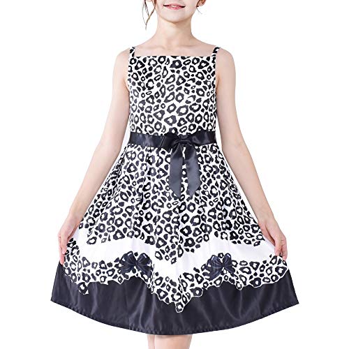 Sunny Fashion Girls Dress Leopard Doll Surprise Party Swing Dress Size 6-12