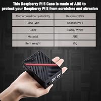 GeeekPi ABS Gehäuse für Raspberry Pi 5, mit Armor Lite V5 Aktiver Kühlkörper für Raspberry Pi 5 4GB/8GB/16GB (Schwarz) – Ansicht 7