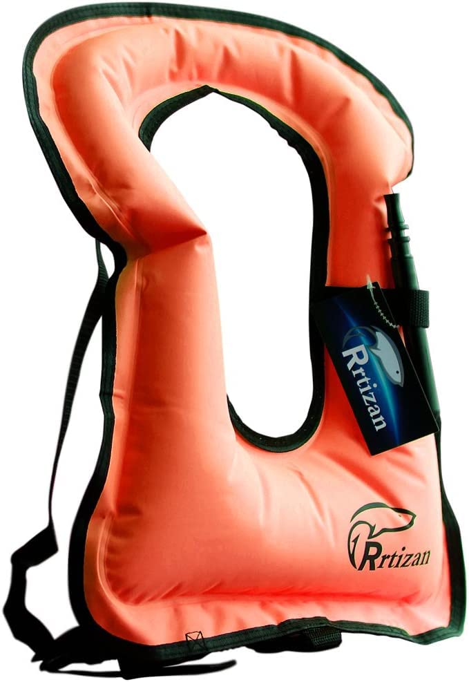 Rrtizan Snorkel Vest for Kids, Inflatable Life Vest for Boys & Girls (Gold)