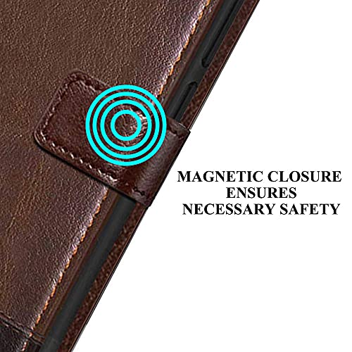 Image of TheGiftKart Flip Back Cover Case for Samsung Galaxy M42 5G | Dual-Color Leather Finish | Inbuilt Stand & Pockets | Wallet Style Flip Back Case Cover for Samsung M42 5G (Faux Leather, Brown & Coffee)