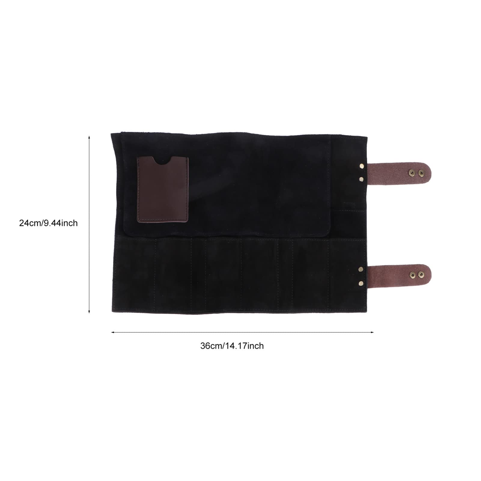 FRCOLOR 12 Scissors Comb Holder Shear Pouch Barber Tool Bag Cattlehide Hairdressing Accessory Bag