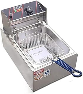 Elektryczna frytownica Komercyjny zbiornik oleju ze stali nierdzewnej 6L z pokrywk atwe czyszczenie Domowe i komercyjne zastosowanie Blat kuchenny Frytownica do tuszczu