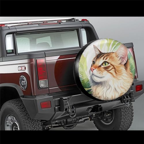 Image of Funny Cat Spare Tire Cover Wheel Protector Weatherproof Wheel Cover Universal Decorative Accessories for Camper RV SUV Travel Trailer 16 inch