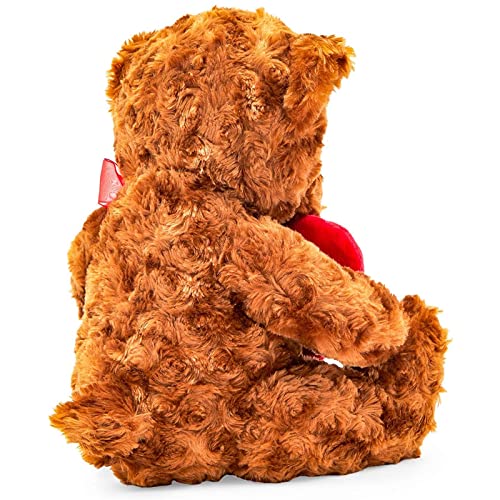 Valentine’s Teddy Bear With Red Heart For Children, Girlfriend, Boyfriend (10 In) #TOP5