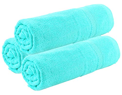 Image of Kuber Industries Cotton Bath Towel 30 inchx60 inch (Sea Green, 3 Pieces Full Size) CTKTC33283