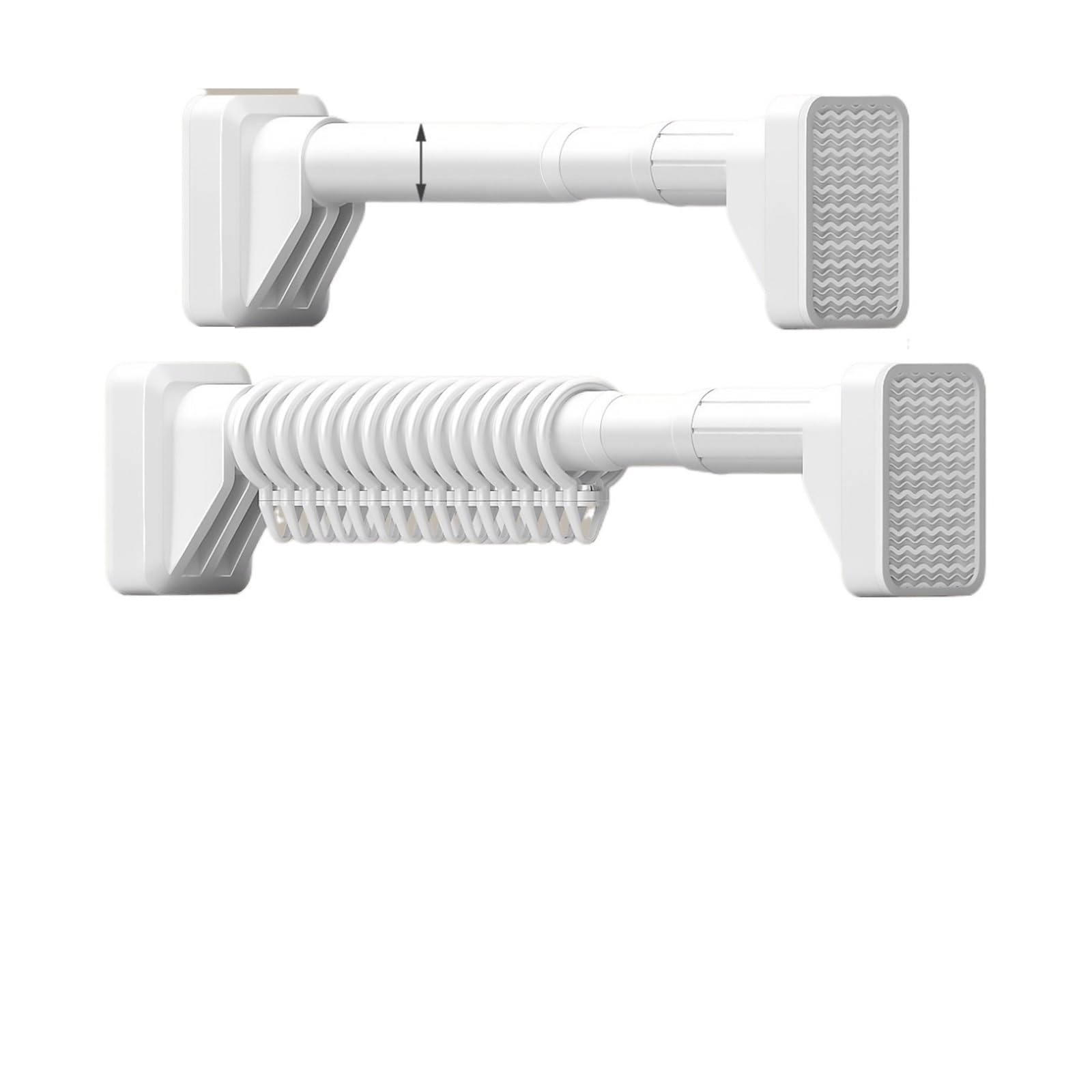 Clothes Pole Expandable Curtain Rod Sti Clothes Drng Bar Support No Nail Needed Straight(1.18-1.68m wall suitable,White)