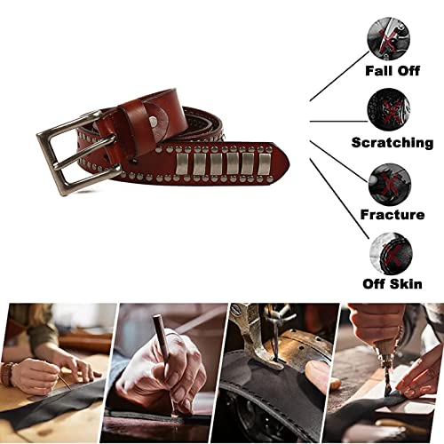 Unisex Punk Studded Leather Belt - Bright Rivet Waist Strap For Gothic Jeans Pants3