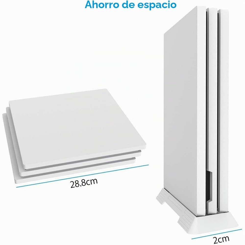 Soporte Vertical para PlayStation 4 Pro PS4 Pro con ventilaciones de enfriamiento incorporadas y pies Antideslizantes (Blanco)