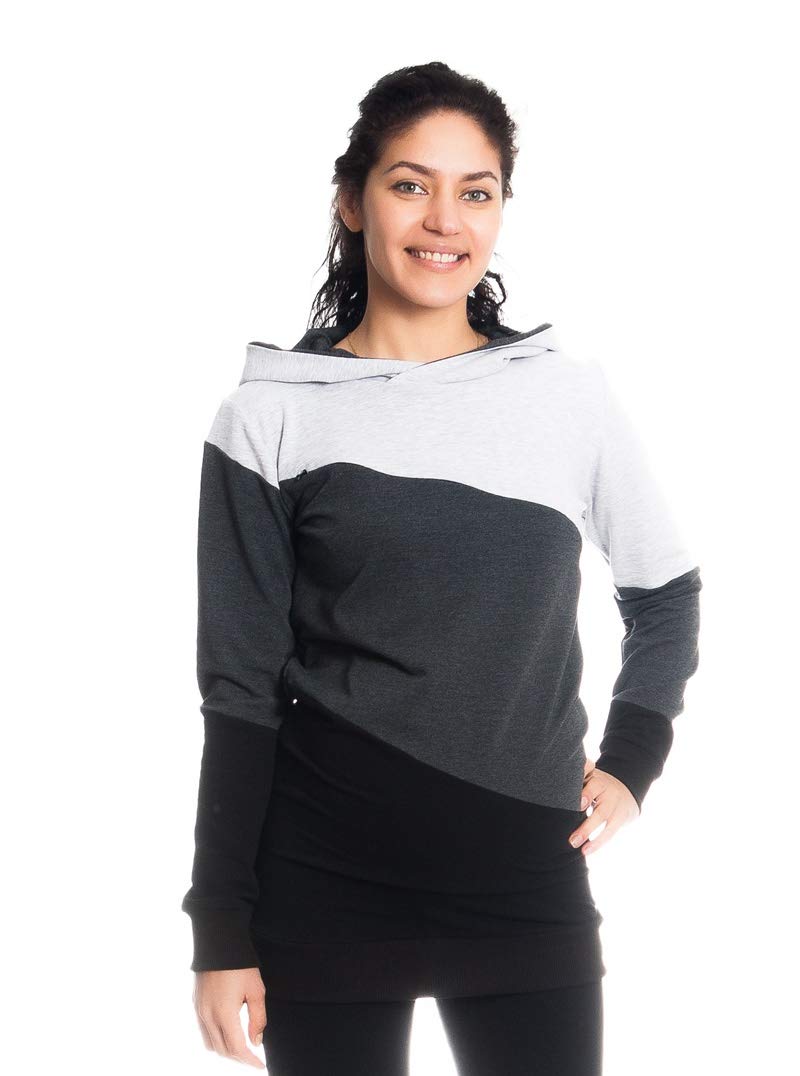 MijaCulture 2 en 1 Sudadera Jersey de Maternidad y Lactancia Tiffany 9094