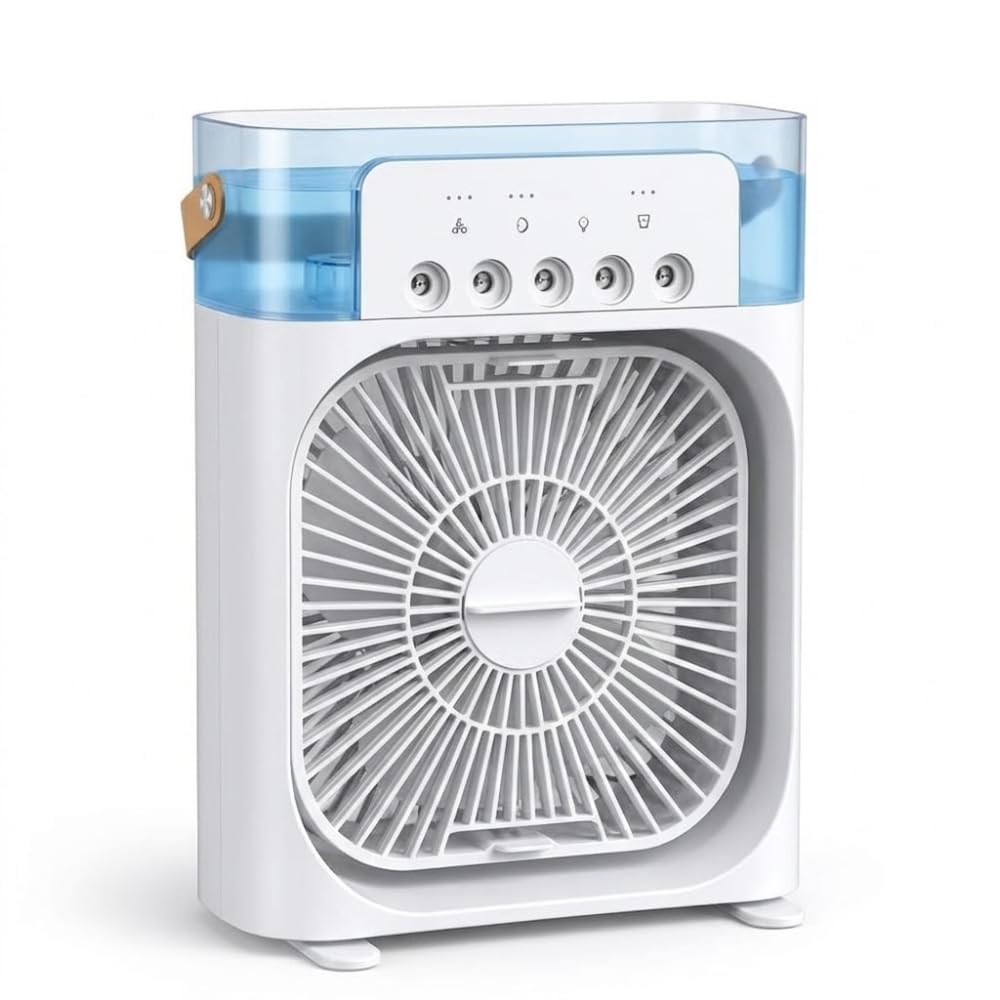 Drumstone 𝐄𝐯𝐞𝐫𝐲𝐝𝐚𝐲 𝐄𝐬𝐬𝐞𝐧𝐭𝐢𝐚𝐥𝐬, 𝟏𝟓 𝐘𝐞𝐚𝐫 𝐖𝐚𝐫𝐫𝐚𝐧𝐭𝐲, White Personal Air Cooler, Mini Hydro Mist Cooling Fan, 600ml Water Tank, 3 Speed Portable Desk Fan for Bedroom Office-image-9