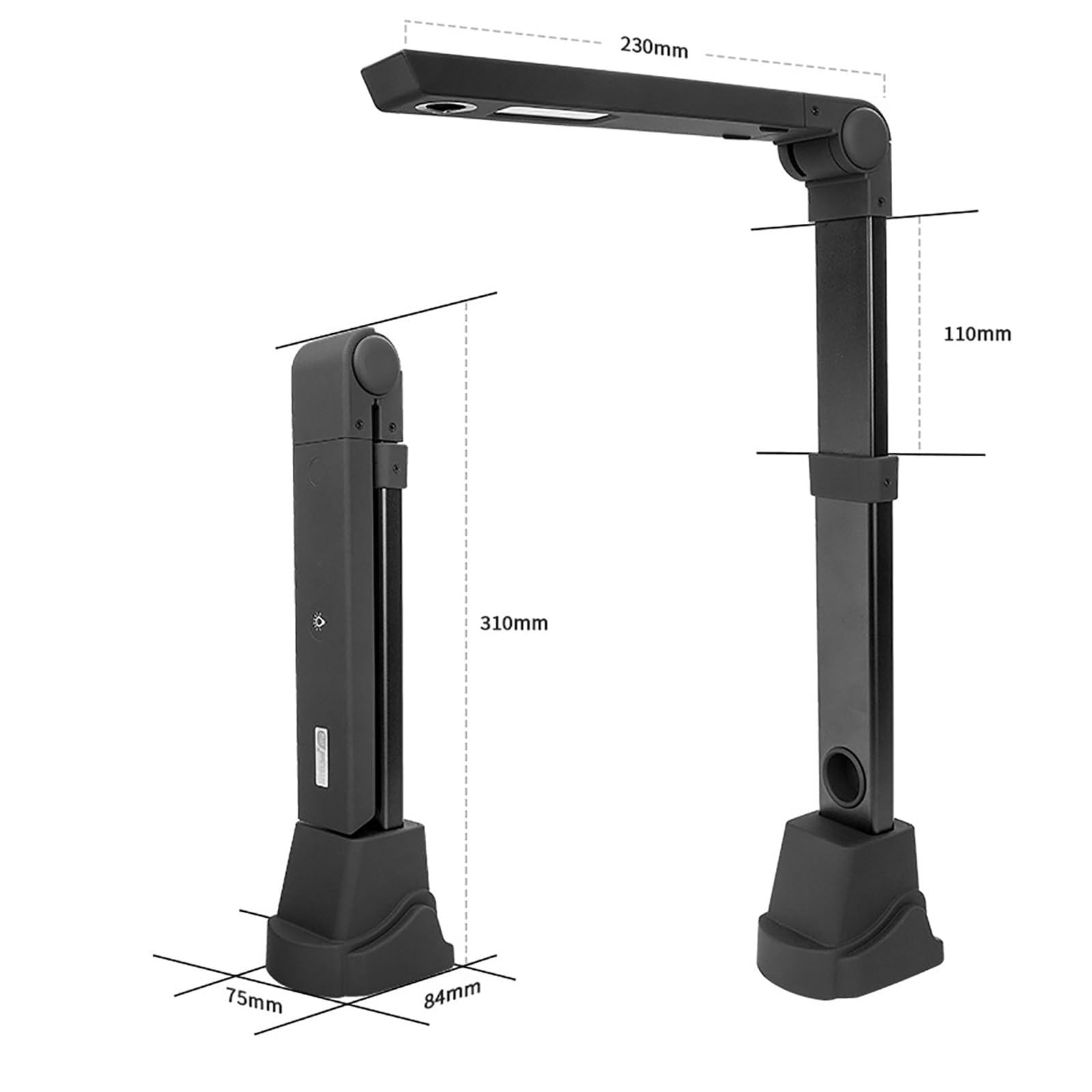 Scanner per Documenti Portatile, Scanner per Libri con Luce Riempimento a LED, 12 Milioni Pixel, Formato A3/A4, Messa a Fuoco Fissa Automatica, Scansione Fisica, Utilizzato in Sale Aziendali