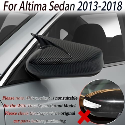 Image of Side Mirror Cover,for Nissan Altima 2013-2018, Carbon Fiber Side Rear Mirror Covers Body Kit Accessories for Cars(Without Turn Signal Cutout)