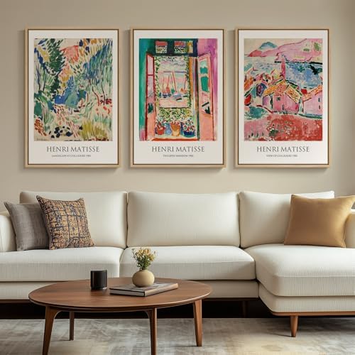Large Framed Matisse Wall Art for Living room, 3 Piece Colorful A...