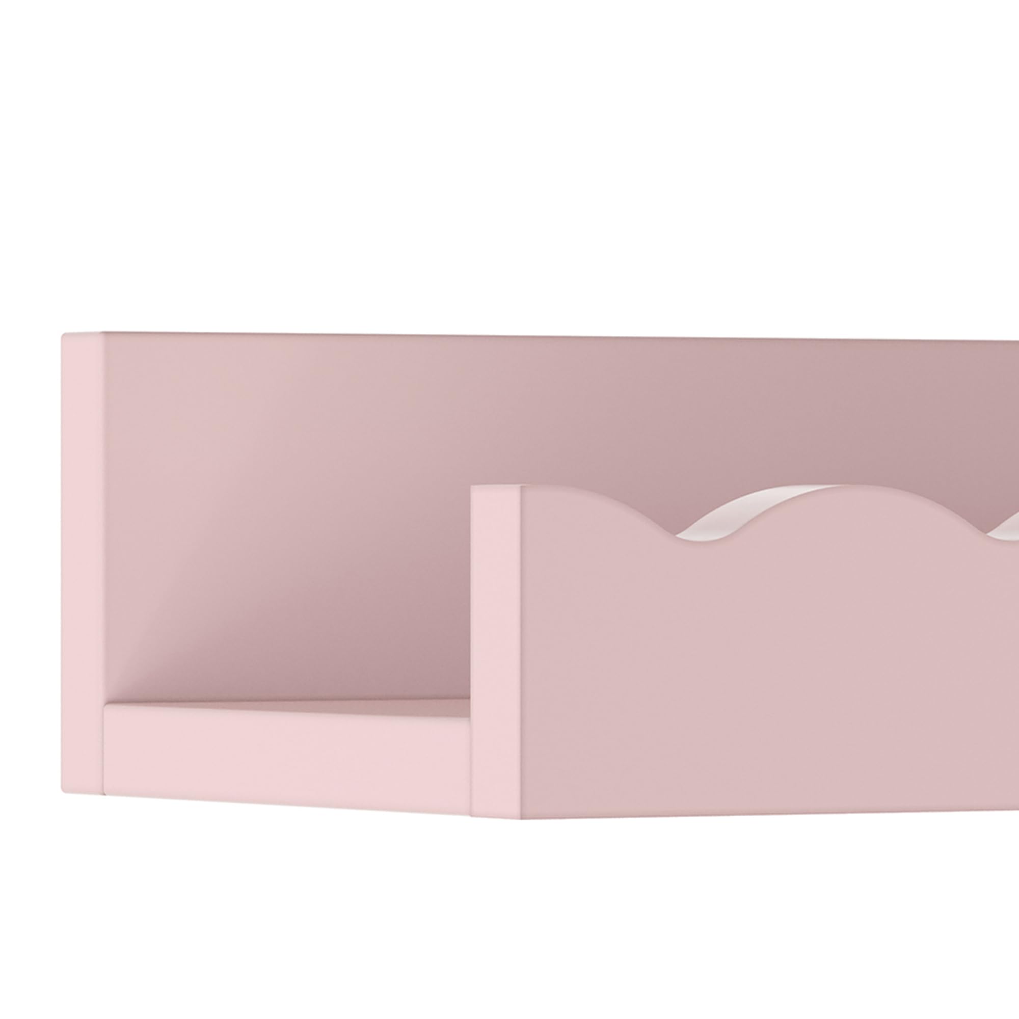 [en.casa] Set de 2 Estantes Flotantes Infantil Vestnes Baldas de Pared con Borde Ondulado Librería Dormitorio para Niños Habitación Infantil 60 x 10 x 5 cm Rosa - Algodón de azúcar