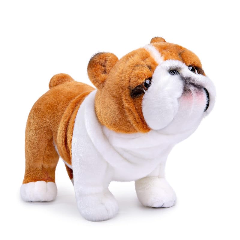 PuffPurrs Simulation Bulldog Plush Toy - Realistic 12" Standing English Bulldog Pet Dog Stuffed Animal Cute Dog Puppy Plushie Toy, Unique Plush Gift Collection for Kids โ image 1