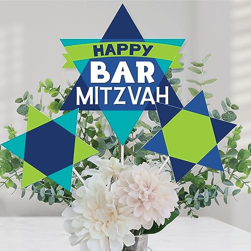 Accessoires de table Bar Mitzvah bleu pour réussir la fête
