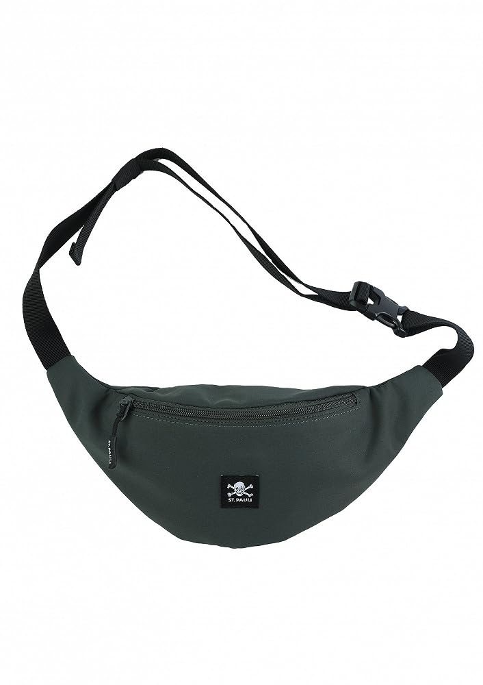 FC St. Pauli - Totenkop - Bauchtasche dunkelgrün 18 x 26 x 14 cm
