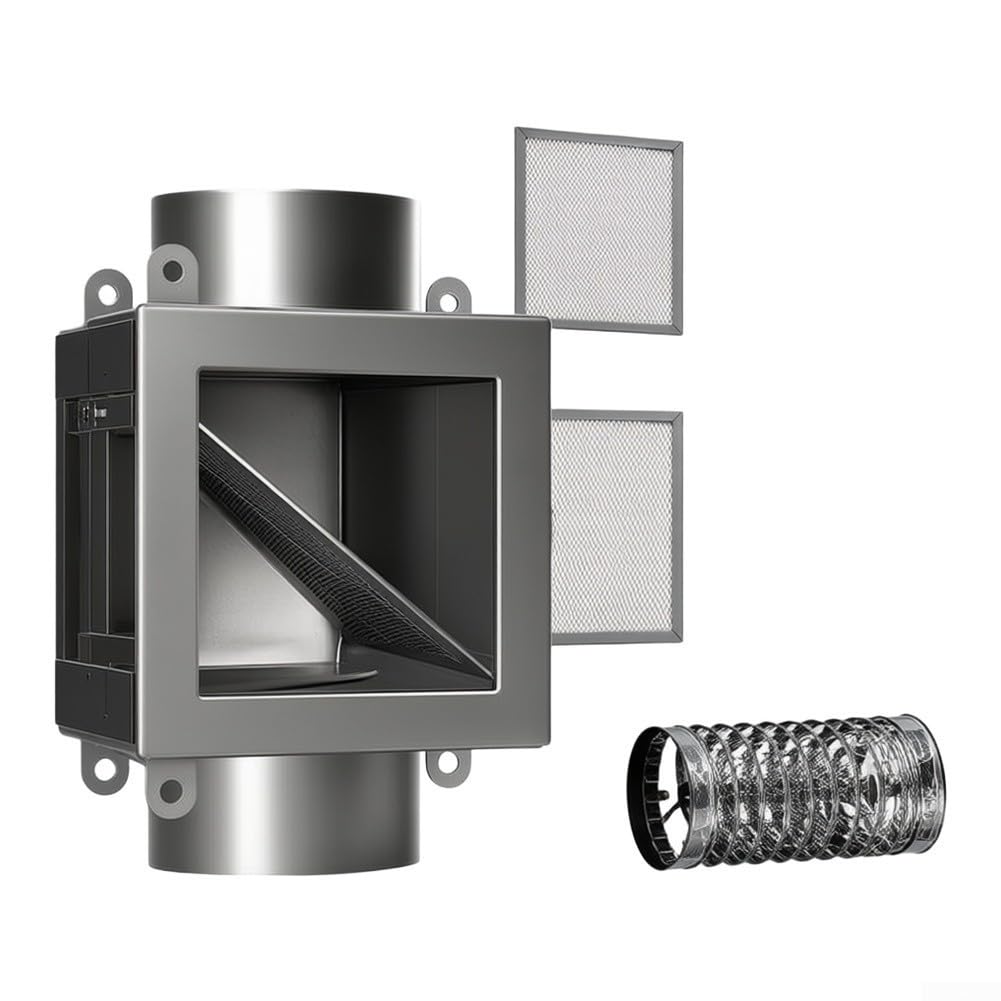 für fussel fänger Metall 95mm Rohr Anschluss Lüftung für fussel(Silver Gray)