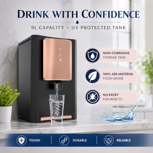 Image of AQUAULTRA Multi-Stage RO+UV+Trio Copper+Zinc+Alkaline Water Purifier for Home | 9L Transparent Tank | ISI Certified RO Water Purifier Filter | 13-15 LPH | For Modular & Smart Kitchens