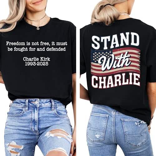 Won't Arrive By Sunday] Charlie Kirk Memorial Shirt, In October We - Foto 3