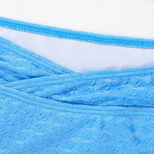 Image of Girls Swimsuit Solid Bathing Suit 2 Piece Twist Cross Adjustable Straps Soft Lining Bikini for Teen Girls with Chest Pad