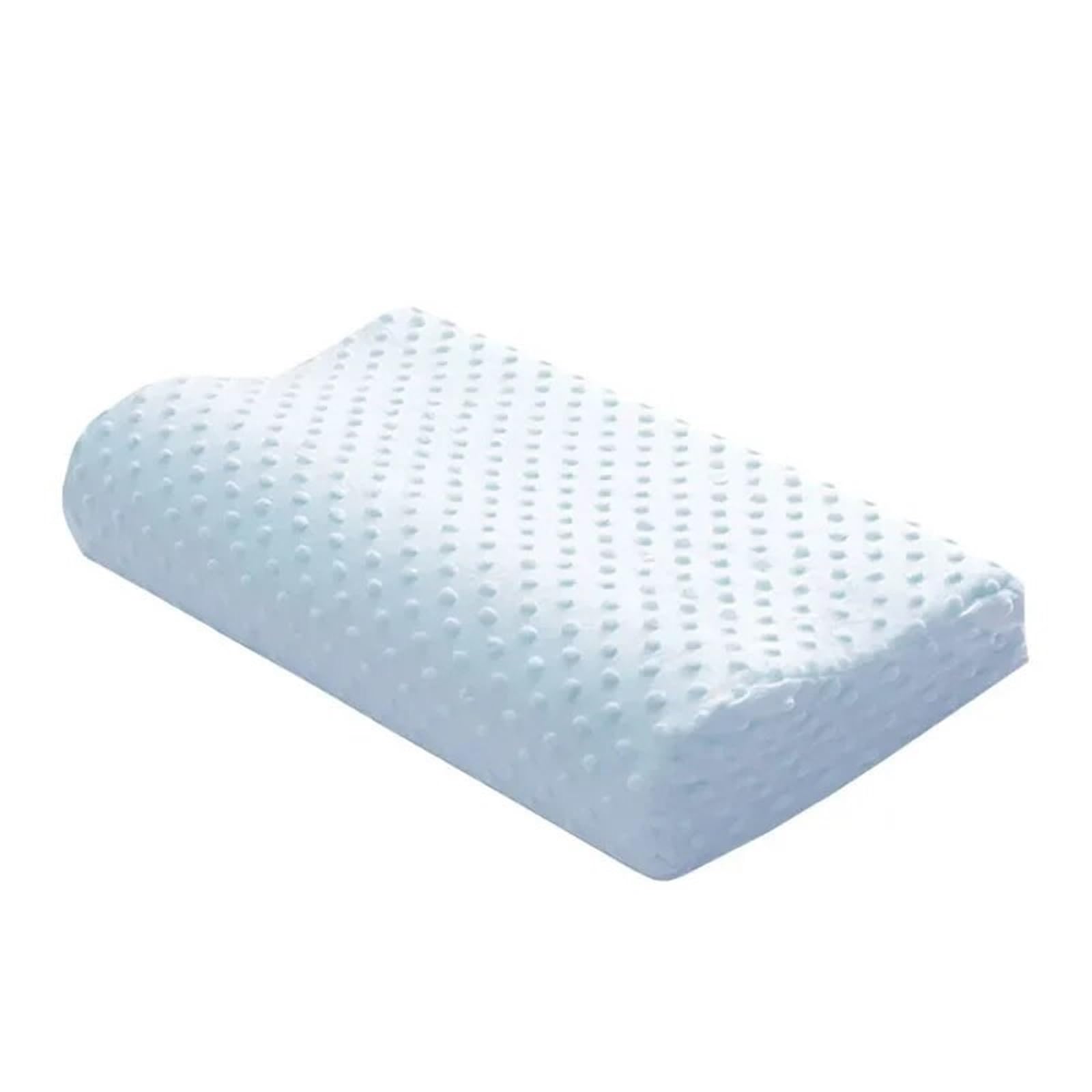FGUJSUR Latex Pillow Space Memory Foam Pillow Wave Adult Neck Single Slow Rebound Core Fibre Comfort Sleeping Healthcare Orthopaedic(Blue)