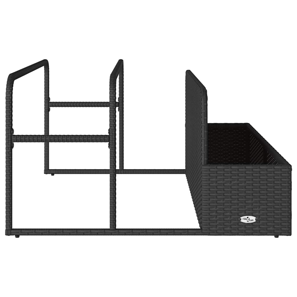 Solivagant Pool Aufbewahrungsbehälter Schwarz 110x100x57 cm Poly Rattan, Haushaltsbedarf,Aufbewahrung Ordnungssysteme, 9.8 kg-4104088