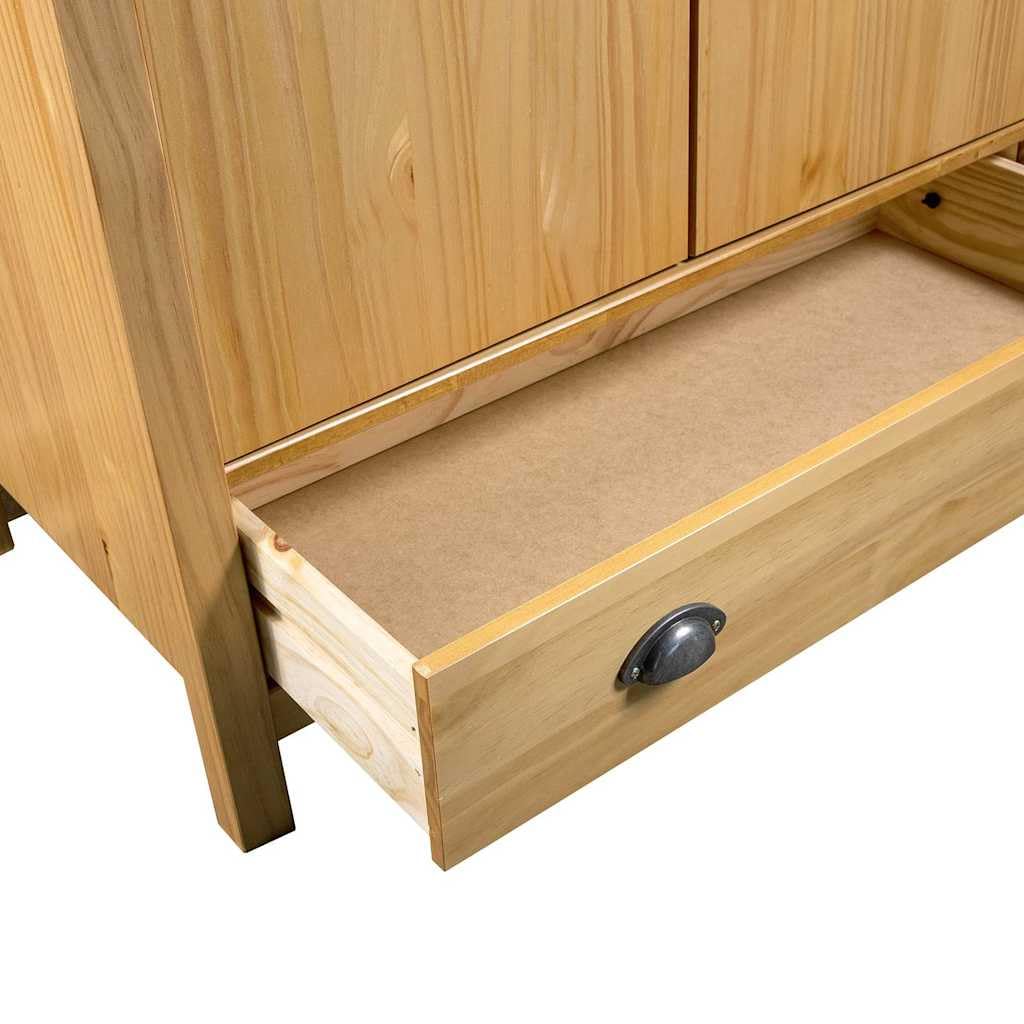 Hill - Armadio con 3 ante, 127 x 50 x 170 cm, in legno massello di pino con cassetti e mensola, per camera da letto, corridoio, cameretta dei bambini