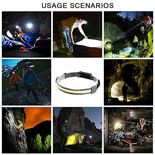 3 modalità COB + LED Lampada frontale Torcia