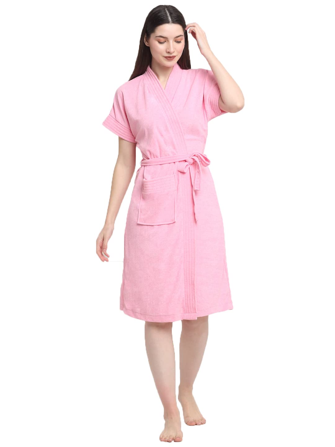 CREEVA Everyday Bathrobe for Women Micro Terry Robe | Soft and Easy to Absorb & Dry| Unisex Bathrobe