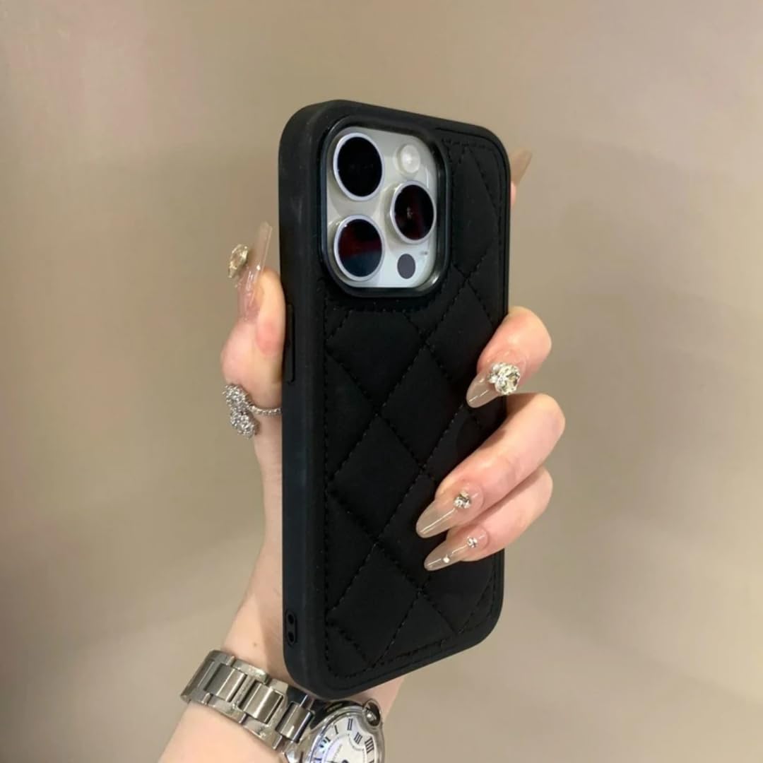 Étui en cuir pour iPhone 14 Plus noir lingge de luxe - 6