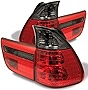 AKKON - For 00-06 BMW E53 X5 SUV Red Smoked Rear Tail Light Brake Lamps 4pcs Replacement Pair Left + Right