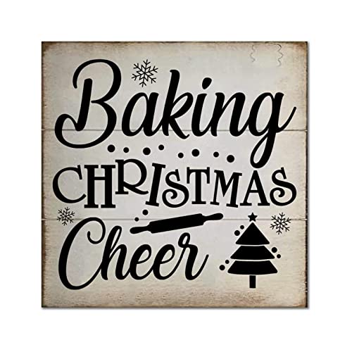 Plaque bois Baking Christmas Cheer cadeau idéal pendaison de crémaillère