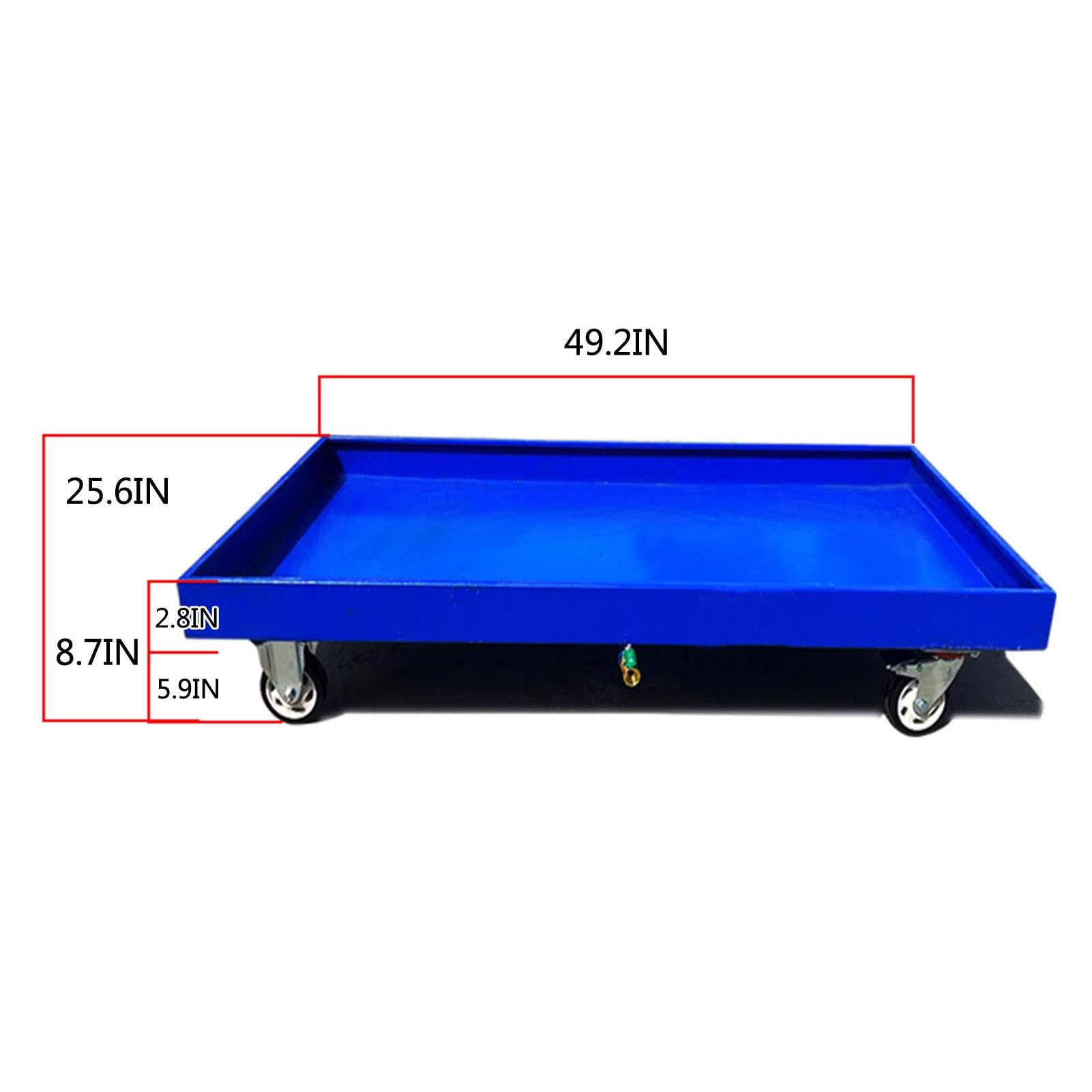 PFCDZDU Drum Containment Spill Pallet, Nestable Paint Bucket Leakproof Platform, Industrial Garage Storage Metal Tray with Drain, High Load Capacity (Color : Blue-2 pcs, Size : 49.2
