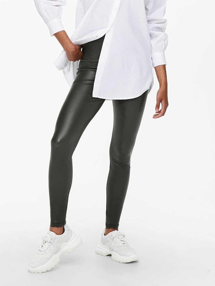 ONLY Onlcool Women's Leggings Coated Leggings Noos JRS 3XL Beluga