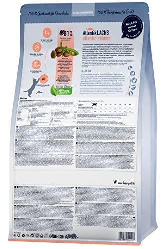 Happy Cat 70555M - Culinary Adult Atlantik Lachs M - Katzen-Trockenfutter für ausgewachsene Katzen und Kater - 10 kg