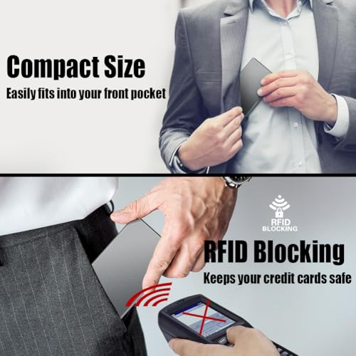 Image of FurArt Slim Minimalist Wallet RFID Credit Card Holder for Men | slim minimalist compact rfid id window thin