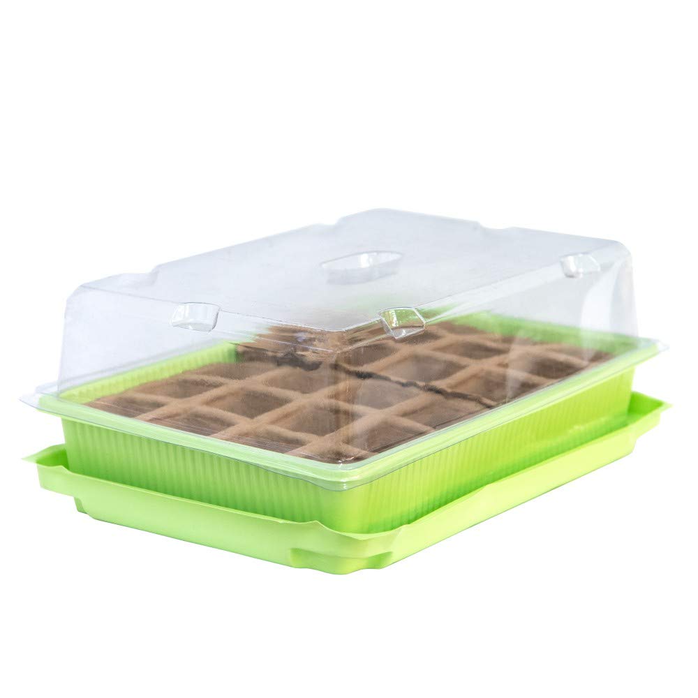 Windowsill Greenhouse Propagator With 24 Cell Paper Pot Plastic Trays with Clear Plastic Lid for Sowing Seeds Easy Watering Good Irrigation 1 x 24 Cell Windowsill Propagator by Thompson and Morgan
