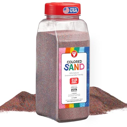 Image of Hygloss Colored Sand for Crafts - 3 lb Bottle, Bright Rainbow - Vibrant Colorful Fine Sensory Play Sand Art Kits for Kids - Classroom Activities for Children 3 4 5 6 7 8 9 10 11 12 - Safe for Ages 3+