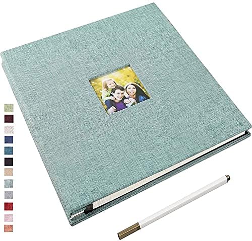 Yopih Large Photo Album Self Adhesive for 4x6 8x10 10x12 Pictures Scrapbook Album DIY 60 Blank Pages with A Metallic Pen