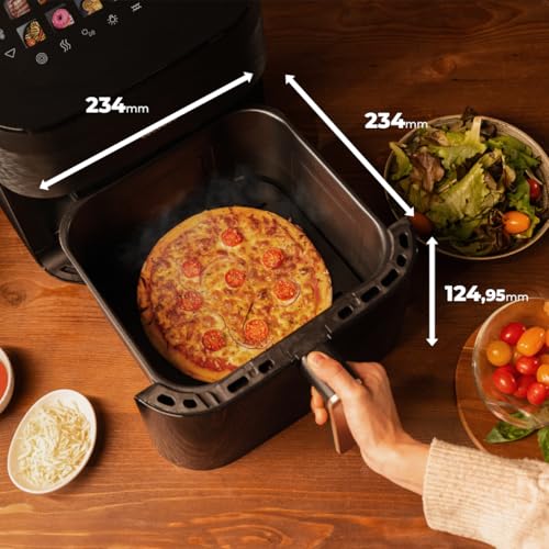 Cecotec Air Fryer Cecofry&Grill Smokin' 6500. Friteuse à Air sans Huile 3 en 1 avec Grill, Plancha, Fumoir, Résistance Double, Cuisson Égalisée, Préparation Viandes et Pizzas