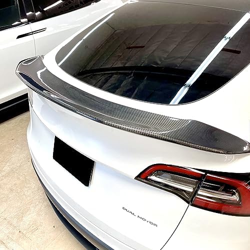 Amazon.com: for 2020-2024 Tesla Model Y Carbon Fiber Rear Trunk Spoiler ...