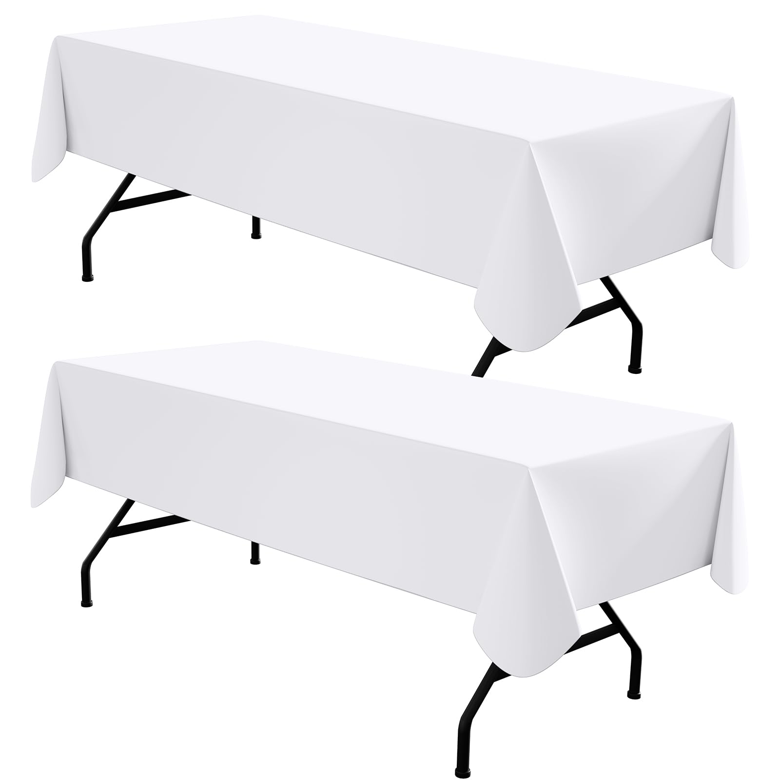 homing 2 Pack Rectangle Vinyl Tablecloth, Waterproof Spillproof Plastic Flannel Backed Table Cloth, Wipe Clean Table Cover for Dining, Buffet Parties