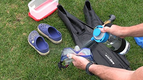 Lunatec Aquabot sport water bottle - a pressurized mister, camp shower and hydration in one. BPA free. Blue 650mL