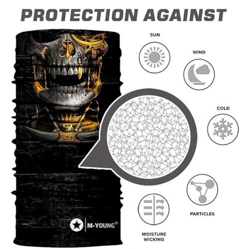 Image of Skull Face Sun Mask Half,Bandanas,Neck Gaiter, Headwear, Headband for Fishing, Hunting,Yard Work