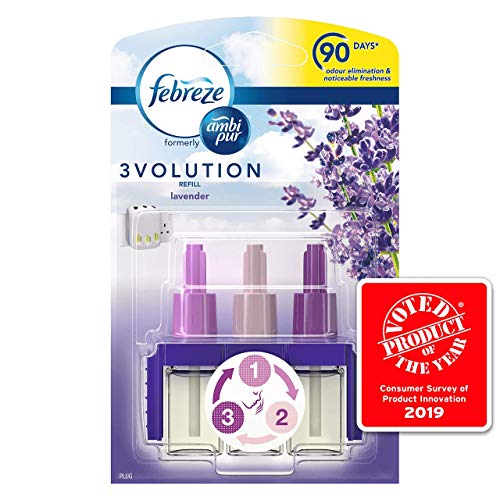 Ambi Pur 3 Volution, recarga de ambientador de enchufe, lavanda, 20 ml, pack de 6