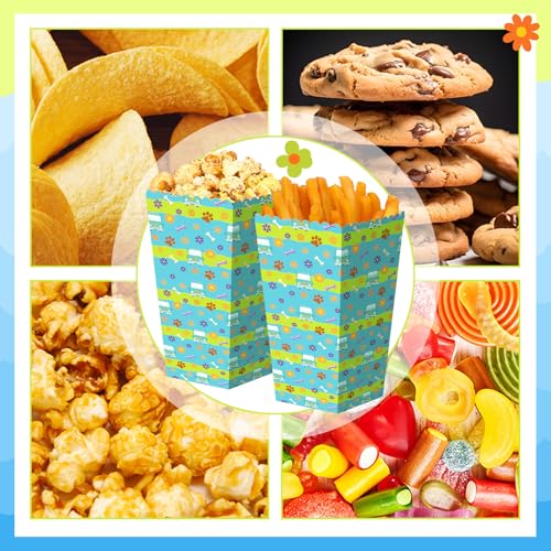 Image of Honoson 24 Pcs Cartoon Dog Party Supplies Mysterious Hippie Party Favors 6'' Groovy Daisy Flower Paper Popcorn Boxes for Cartoon Hippie Birthday Family Movie Night Decoration