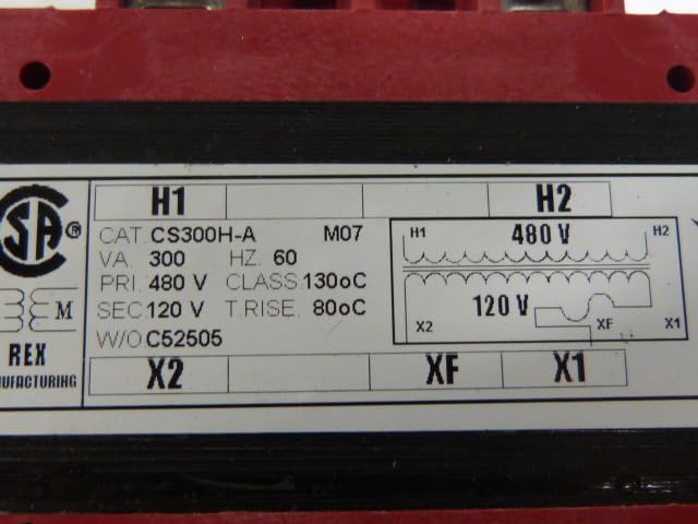 CS300H-A Transformer 300VA 480Pri/120Sec 60Hz Missing Screws