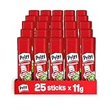 Pritt Colla Stick 25 x 11g, Colla per bambini sicura e affidabile, Adesivo per lavoretti e fai da te, con una tenuta forte per uso scuola e ufficio, 25 stick x 11g